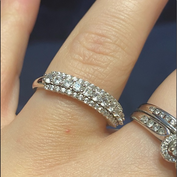 Jewelry - Sterling silver diamond simulated ring! Size 9!